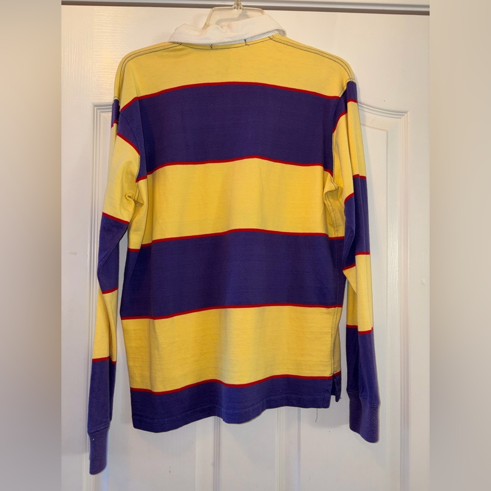 Vintage Polo Ralph Lauren Yellow and Purple Striped Long Sleeve Shirt - Picture 3 of 5